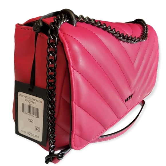 NWT Dkny Veronica LG Shoulder Bag Quilted Purse Crossbody Chain Strap - Picture 4 of 15